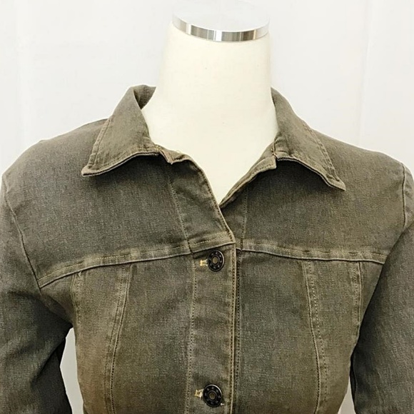 Vintage Gray Dirty Wash Denim Stretch Jacket - Picture 5 of 8